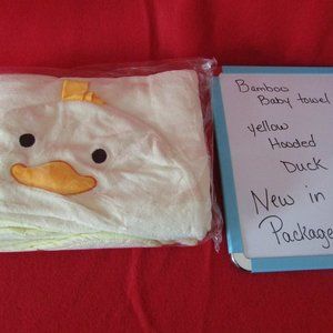 bamboo yellow duck hooded baby towel